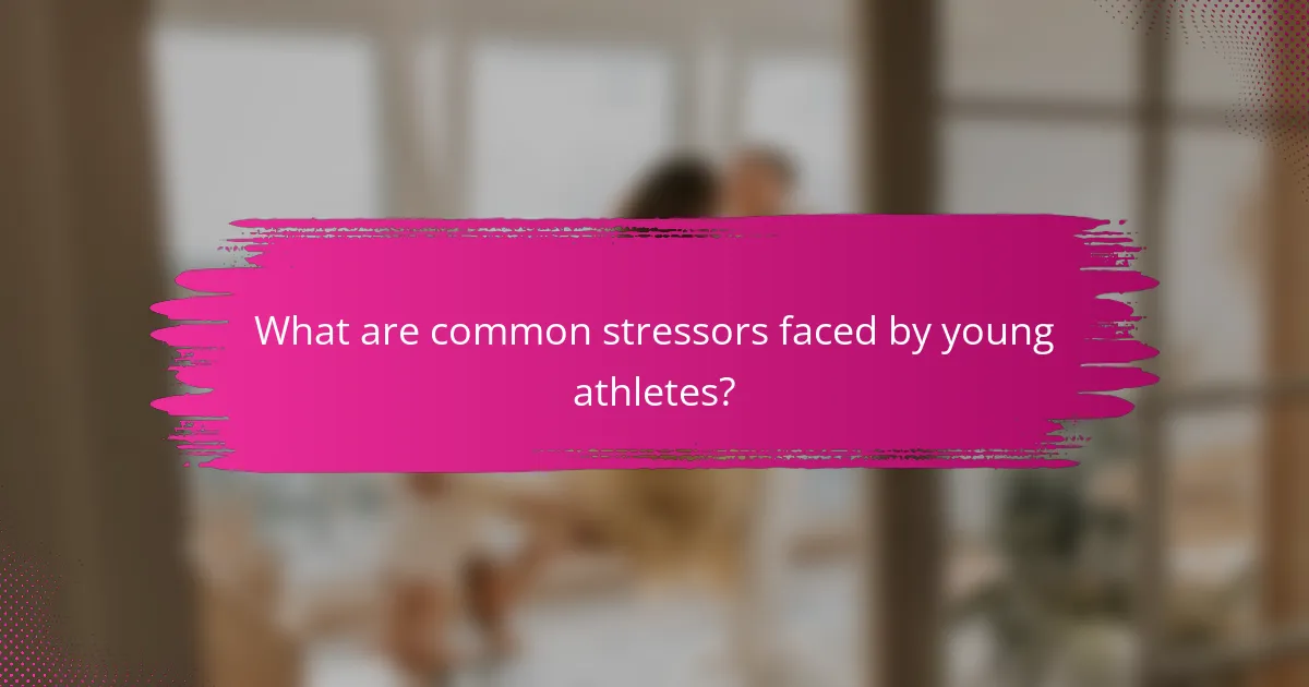 What are common stressors faced by young athletes?