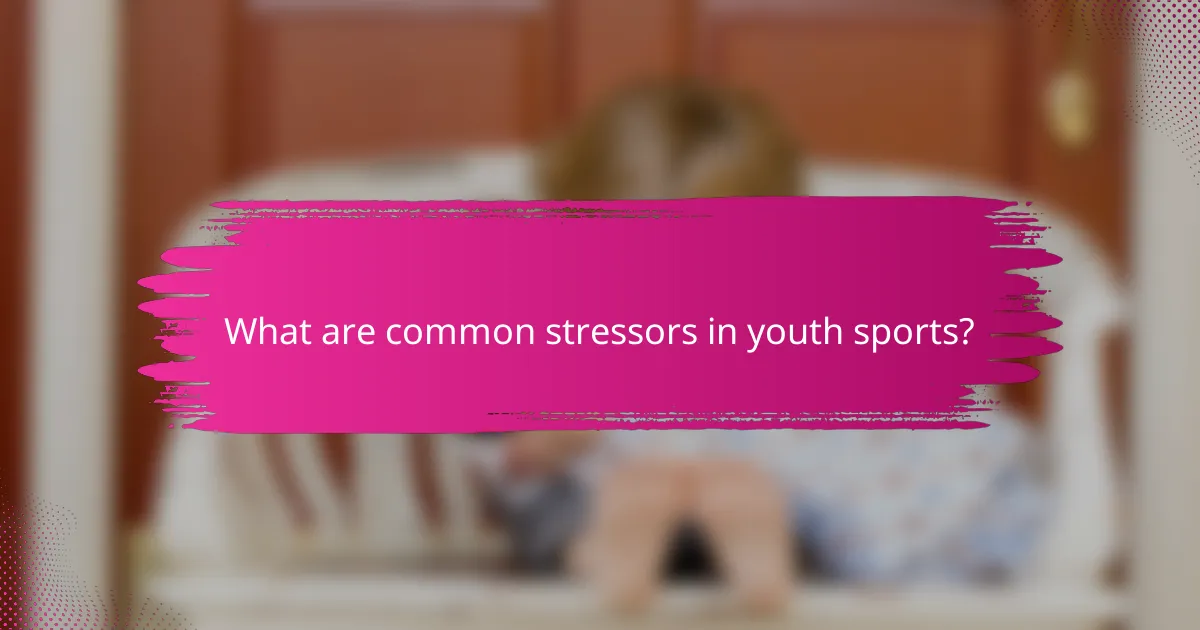 What are common stressors in youth sports?