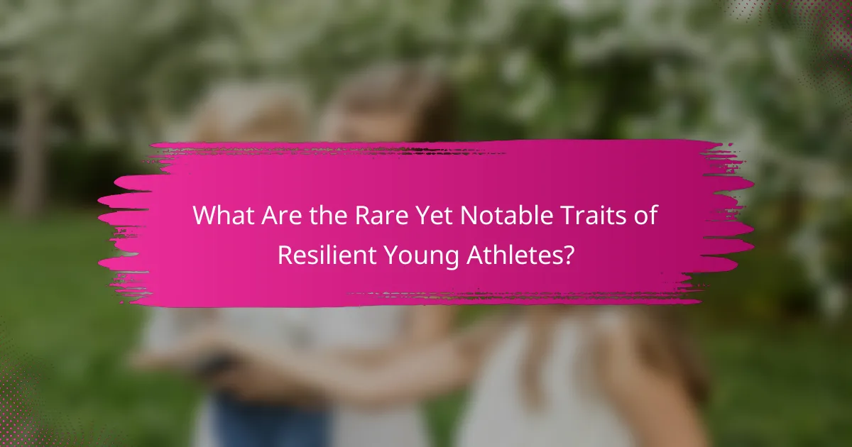 What Are the Rare Yet Notable Traits of Resilient Young Athletes?