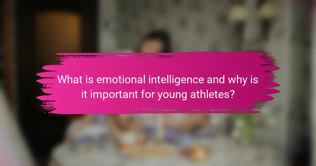 What is emotional intelligence and why is it important for young athletes?