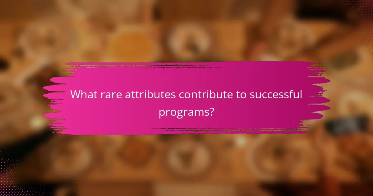 What rare attributes contribute to successful programs?