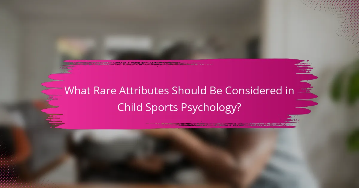 What Rare Attributes Should Be Considered in Child Sports Psychology?