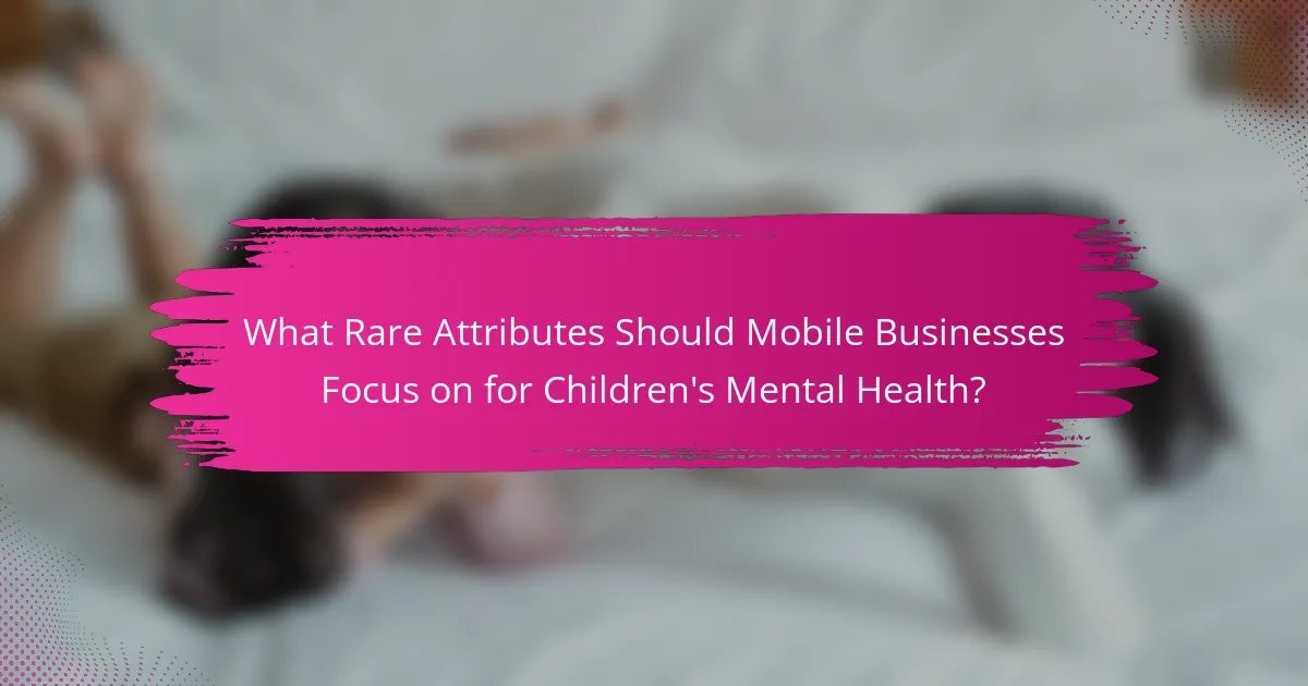 What Rare Attributes Should Mobile Businesses Focus on for Children's Mental Health?