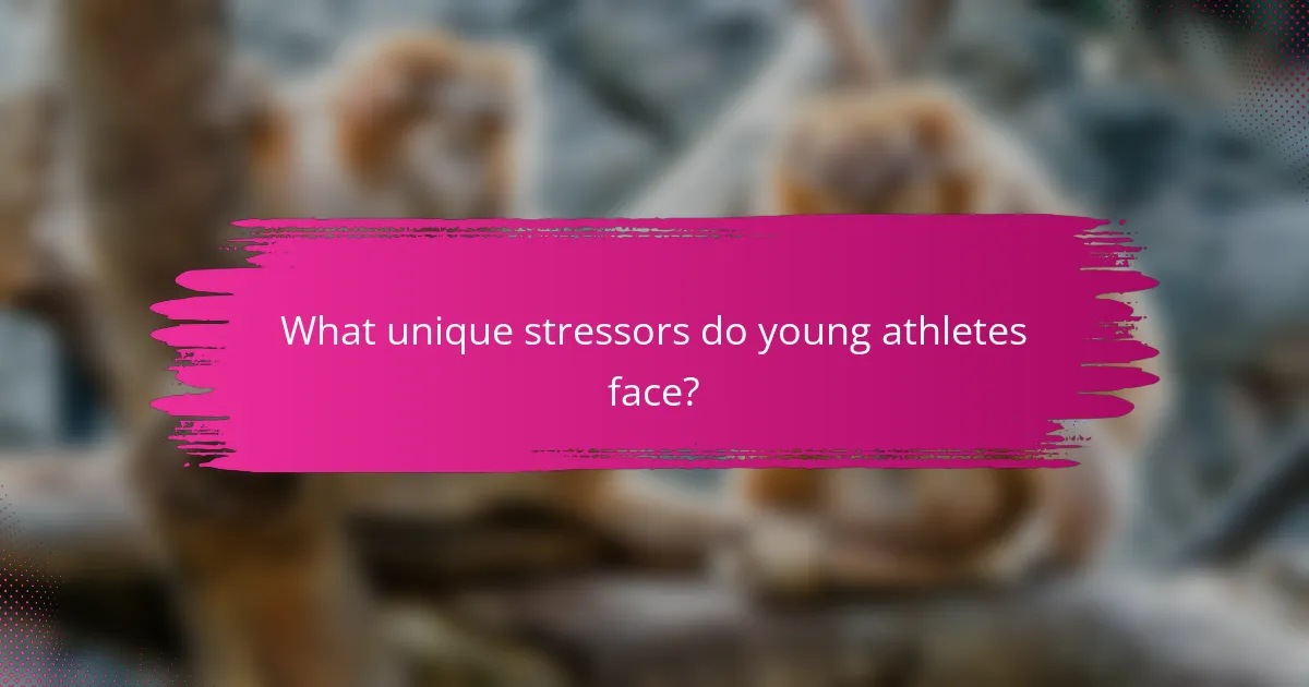 What unique stressors do young athletes face?